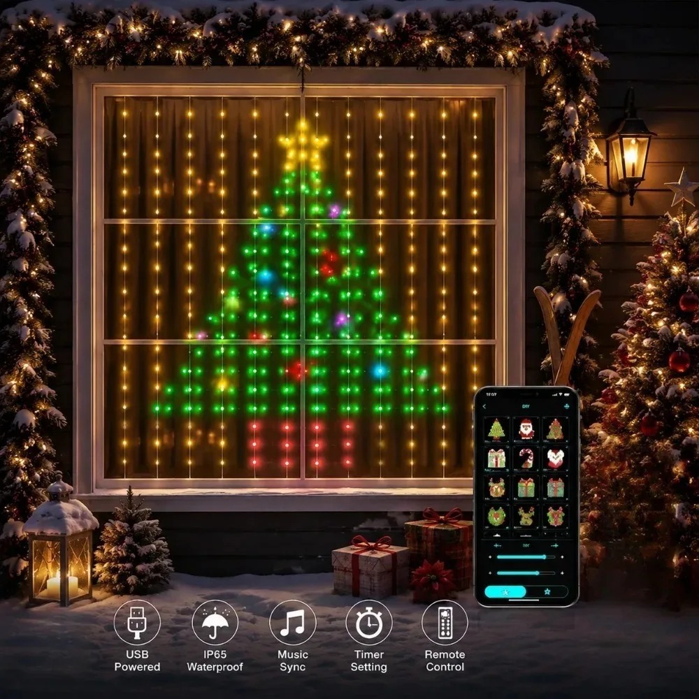 Smart Home Diy - Luces LED de cortina de píxeles,