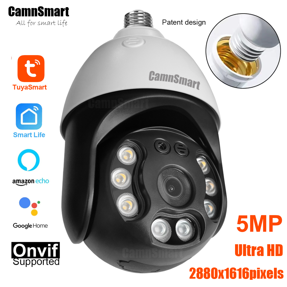 Smart Home Cctv Camera - Camnsmart Tuya 5MP Alexa Wifi bombilla