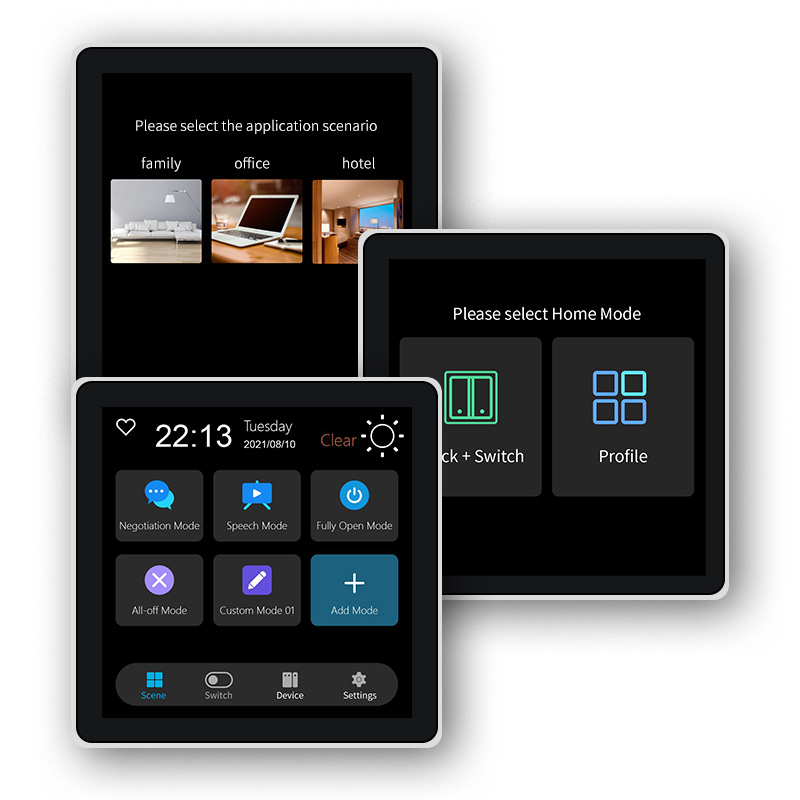 Smart Home Matter - FUERS-Interruptor de pared inteligente multifuncional, pantalla