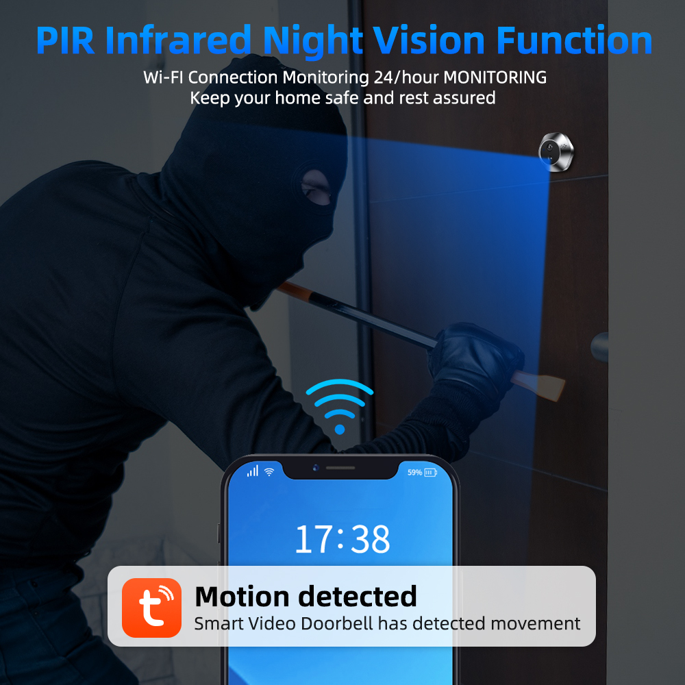 1080P WiFi mirilla Tuya mirill - Smart Home Cctv reseña y precio